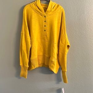 Yellow Button-Up Women's Hoodie